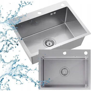 Granitový dřez Jednokomorový dřez Sink Quality COLE ocel stříbrný
