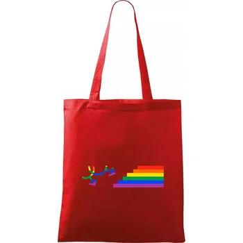 Nákupní taška Gay symbol duha - Taška bavlněná - 42 x 38 cm ( Červená )