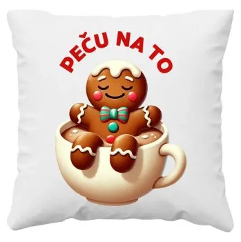 Žertovný předmět Peču na to - polštář s potiskem- Tričkový.cz