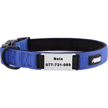 Obojek pro psa Látkový obojek pro psa s gravírováním HUGGY DOGGY vel. L