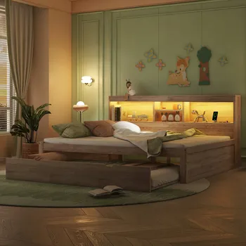 Postel Jednolůžková dřevěná postel Arhatreya 140x200 borovice