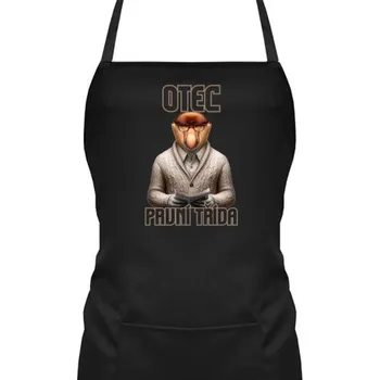 Žertovný předmět Otec první třída - zástěra s potiskem- Tričkový.cz
