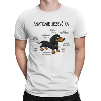 Žertovný předmět Anatomie jezevčíka - pánské tričko s potiskem- Tričkový.cz