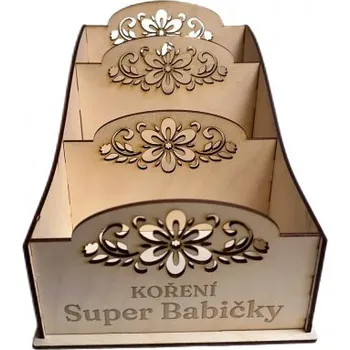 Žertovný předmět Koření super babičky - krabička na koření s gravírováním- Tričkový.cz