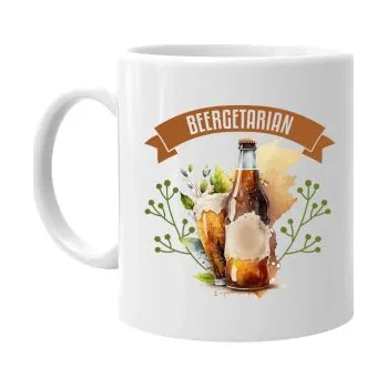 Žertovný předmět Beergetarian - hrnek s potiskem- Tričkový.cz