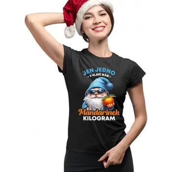 Žertovný předmět Jen jedno v hlavě mám – mandarinek kilogram - dámské tričko s potiskem- Tričkový.cz