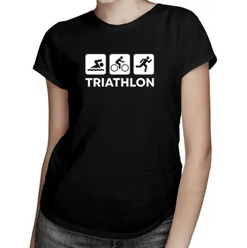 Žertovný předmět Triathlon - dámské tričko s potiskem- Tričkový.cz