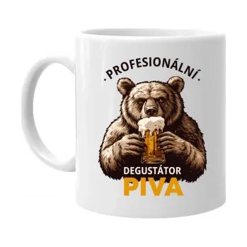 Žertovný předmět Profesionální degustátor piva - hrnek s potiskem- Tričkový.cz