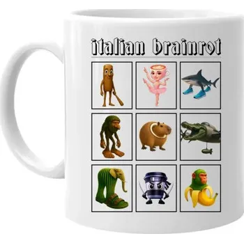Žertovný předmět Italian Brainrot V3 - hrnek s potiskem- Tričkový.cz