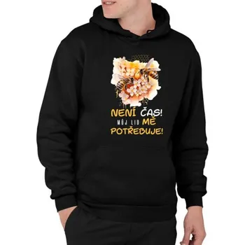 Žertovný předmět Není čas!! můj lid mě potřebuje - pánská mikina s potiskem- Tričkový.cz