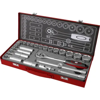 hlavice nástrčné, sada 29ks, 1/2