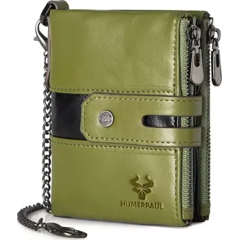 Humerpaul kožená peněženka s řetízkem Balys Zelená