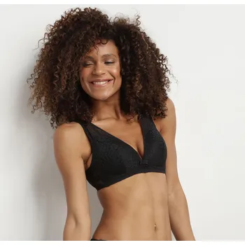 Podprsenka Černá dámská krajková podprsenka bez kostic Dim SUBLIM TRIANGLE BRA DIM hnědá 1994327