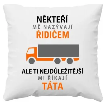 Žertovný předmět Někteří mě nazývají řidičem - polštář s potiskem- Tričkový.cz