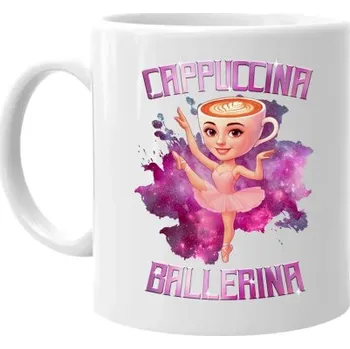 Žertovný předmět Tričkový.cz - Ballerina Cappuccina - Italian Brainrot - hrnek s potiskem