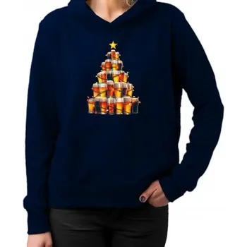 Žertovný předmět Vánoční pivní stromeček - dámská mikina s potiskem- Tričkový.cz