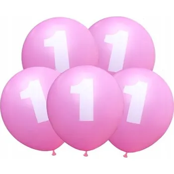 Balónek Balónky k 1. narozeninám - holčička - RŮŽOVÉ - 5 ks