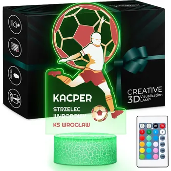 Lampička Noční Lampa LED 3D Pohár Fotbal Dárek pro fotbalistu, chlapce, s potiskem
