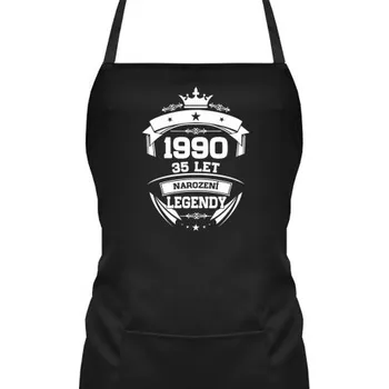 Žertovný předmět 1990 Narození legendy 35 let - zástěra s potiskem- Tričkový.cz