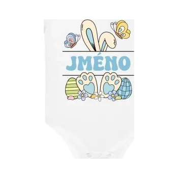 Žertovný předmět Velikonoce - jméno - dětské body s potiskem - personalizovaný produkt- Tričkový.cz