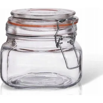 Sklenice SKLENĚNÁ ZAVAŘOVACÍ SKLENICE 500ML S PATENTNÍM UZÁVĚREM, KLIPEM A TĚSNĚNÍM NA ZAVAŘOVÁNÍ