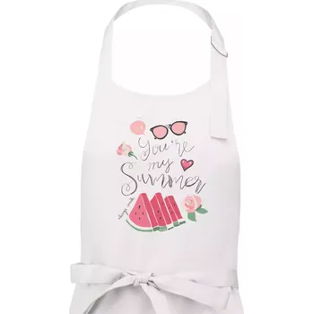 Kuchyňská zástěra Summer Watermelon - Dámská zástěra na vaření - Univerzální velikost ( Bílá )
