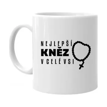 Žertovný předmět Nejlepší kněz v celé vsi - hrnek s potiskem- Tričkový.cz