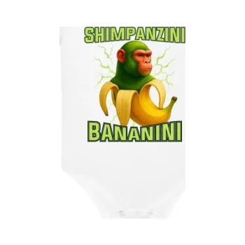 Žertovný předmět Shimpanzini bananini - Italian Brainrot - dětské body s potiskem- Tričkový.cz