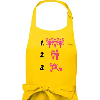 Kuchyňská zástěra Před a po žena - Pánská zástěra na vaření - Univerzální velikost ( Žlutá )