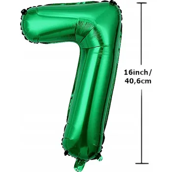 Balónek FÓLIOVÝ BALÓNEK ČÍSLICE 7 NAROZENINY OSLAVA PÁRTY ZELENÝ 40 CM (16 PALCŮ)