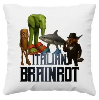 Žertovný předmět Italian Brainrot - polštář s potiskem- Tričkový.cz