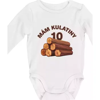 Kojenecký body Mám kulatiny 10 - Body kojenecké s dlouhým rukávem - Dlouhý r. do 3 měs ( Bílá )