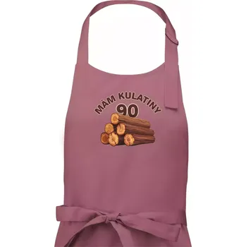 Kuchyňská zástěra Mám kulatiny 90 - Pánská zástěra na vaření - Univerzální velikost ( Starorůžová )