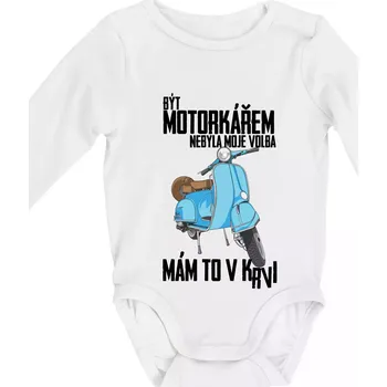 Kojenecký body Být motorkářem nebyla moje volba skútr - Body kojenecké s dlouhým rukávem - Dlouhý r. do 3 měs ( Bílá )