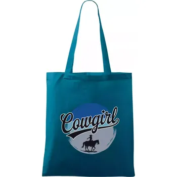 Cowgirl modrý pruh - Taška bavlněná - 42 x 38 cm ( Petrolejová )