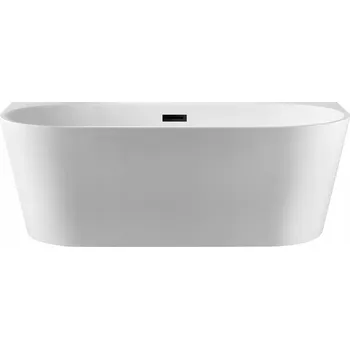 Vana BALNEO VOLNĚ STOJÍCÍ VANA KE STĚNĚ 170x80 cm ČERNÁ ZÁTKA + PŘEPAD