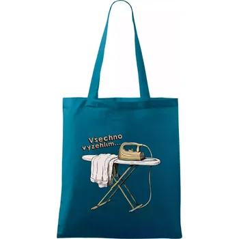 Všechno vyžehlím - Taška bavlněná - 42 x 38 cm ( Petrolejová )