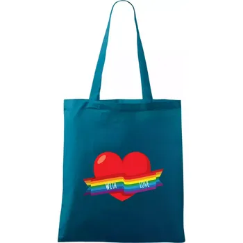 LGBT with love - Taška bavlněná - 42 x 38 cm ( Petrolejová )