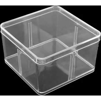Úložný box Plastová krabička / box s víkem 9,5x9,5x5,5 cm Varianta: transparent, Balení: 1 ks