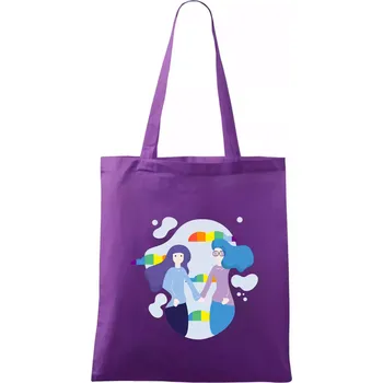 LGBT holky - Taška bavlněná - 42 x 38 cm ( Fialová )