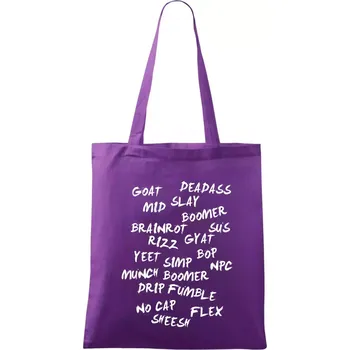 Generace Z - Gen Z slovník - Taška bavlněná - 42 x 38 cm ( Fialová )