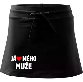 Dámská sukně Já miluju svého muže - Sportovní sukně - two in one - XL ( Černá )