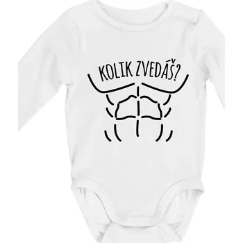 Kojenecký body Kolik zvedáš? - Body kojenecké s dlouhým rukávem - Dlouhý r. do 3 měs ( Bílá )
