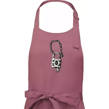 Kuchyňská zástěra Zámek s řetězem - Dámská zástěra na vaření - Univerzální velikost ( Starorůžová )