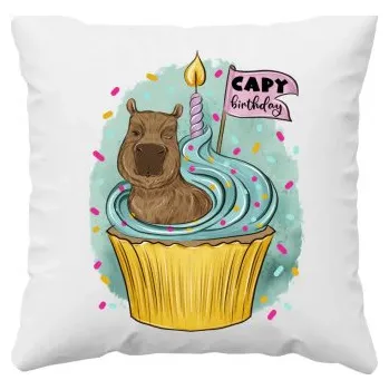 Žertovný předmět Capybirthday - polštář s potiskem- Tričkový.cz
