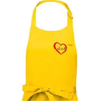Kuchyňská zástěra Moje srdce bije pro hudbu - srdce malé - Dámská zástěra na vaření - Univerzální velikost ( Žlutá )