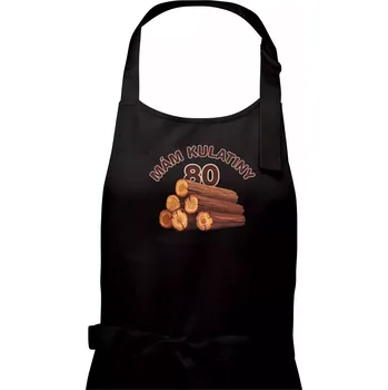 Kuchyňská zástěra Mám kulatiny 80 - Pánská zástěra na vaření - Univerzální velikost ( Černá )