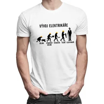 Žertovný předmět Vývoj elektrikáře - pánské tričko s potiskem- Tričkový.cz