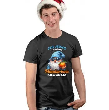 Žertovný předmět Jen jedno v hlavě mám – mandarinek kilogram - pánské tričko s potiskem- Tričkový.cz