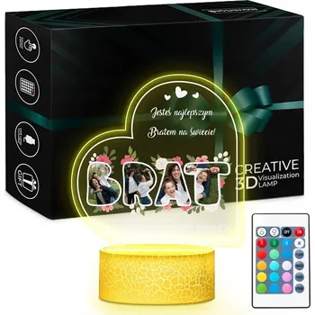 Lampička 3D LED Noční Lampa se jménem do ložnice, Dárek k narozeninám pro bratra